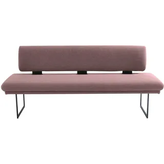 K+W Komfort & Wohnen Polsterbank Longbeach 204x89x71 cm Flachgewebe Q2 2250 rosa (rose), schwarz Struktur, in der Breite 204cm oder 224cm