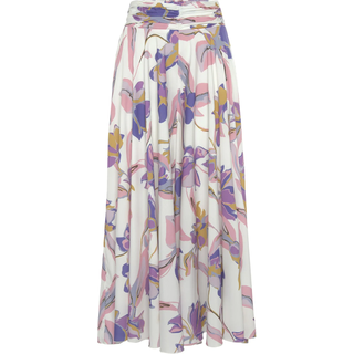 Hosenrock LASCANA "mit extra weitem Bein", Damen, Gr. 36, bunt (creme, flieder, rosé bedruckt), Web, Obermaterial: 100% Polyester, bedruckt, figurumspielend knöchelfrei, Röcke Hosenrock, mit floralem Druck, Culotte, luftige Sommerhose, Strandhose, Topseller