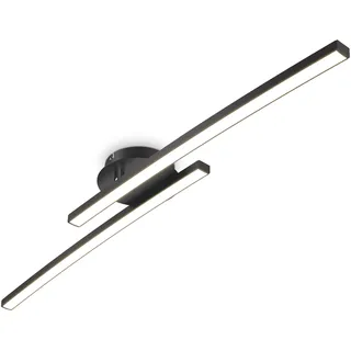 B.K.Licht Deckenleuchte, 57,5x12 cm - 12W, 1300lm, LED warmweiß, Schwarz