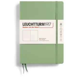Leuchtturm1917 361585 Notizbuch Muted Colours (A5), 251 nummerierte Seiten, Salbei, blanko