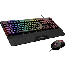 Primux Gaming GT-560 Tastatur und Maus | Programmierbare Multimedia-Tasten mit Anti-Ghosting-Technologie | Maus mit acht Tasten und Empfindlichkeit einstellbar bis zu 10.000 DPI |