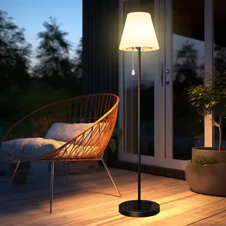 Bawoo RGB Solar Stehlampe Solaraufladung und USB-Aufladung, Kabellose Stehlampe Außen für Terrassen Helligkeit Dimmbar Warmweiß, Stehlampe IP65 Wasserdicht