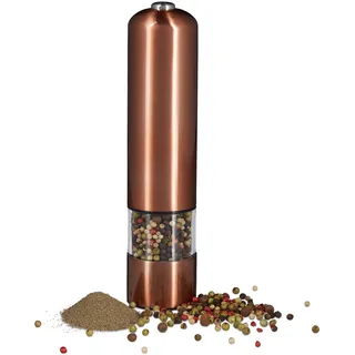 Relaxdays Elektrische Pfeffermühle 23 cm Bronze befüllt