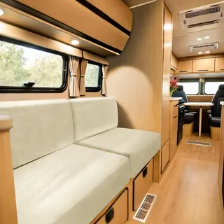 SYLC Samt Bezüge Für Wohnwagenpolster, rutschfeste Wohnmobil Sitzbezüge Mit 2 Cord, Sofa Sitzkissenbezug Für Schonbezug Wohnwagen Polster (beige,Square M)
