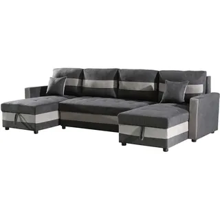 Habitat et Jardin Habitat Garten Ecksofa antoine Dunkelgrau / Hellgrau. , Grau , Textil , 290x140 cm , Wohnzimmer, Sofas & Couches, Wohnlandschaften, Ecksofas