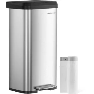 Songmics Mülleimer 68 l Silber-Schwarz