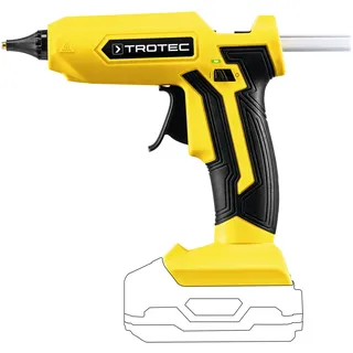 TROTEC Akku-Heißklebepistole PGGS 10-20V NB – 11-mm-Heißklebesticks, schnelle Aufheizzeit, Softgrip, LED-Status, präzise Kleberdosierung, universell für Holz, Kunststoff, Keramik, Glas, Textilien