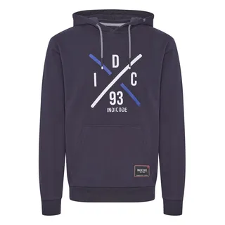 Kapuzenpullover INDICODE "Hoodie IDLeon", Herren, Gr. S, blau (navy), Obermaterial: 100% Baumwolle CO., Pullover Kapuzenpullover