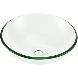 [neu.haus] Waschbecken aus gehärtetem Glas rund (Ø42cm) Aufsatzbecken Schale