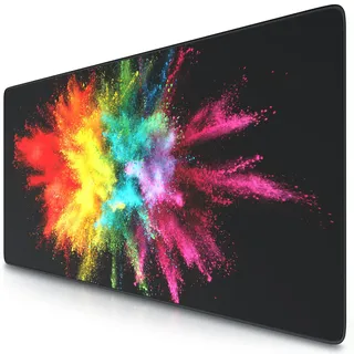 TITANWOLF - XXL Speed Gaming Mauspad 900 x 400mm - XXL Mousepad - Tischunterlage Large Size - verbessert Präzision und Geschwindigkeit - Color Explosion Bunt