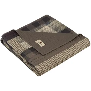 WOOLRICH Luxury Quilted Throw - Cabin Lifestyle, Patchwork with Moose Design All Season, Lightweight and Breathable Cozy Bedding Layer Throws for Couch Sofa, 50" W x 70" L, Winter Hills Tan