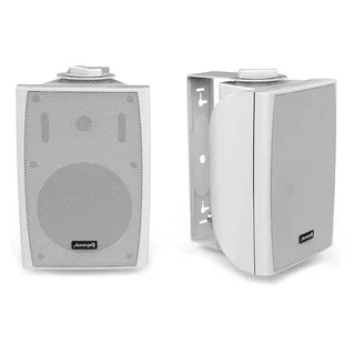 Audibax Elipse 4 Altavoces HiFi Estantería/Pared 2 Vías Con Soportes de Pared. Blancos Pareja