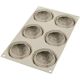 silikomart 199397 3D-Backform Diamant- 6er Form, Grau, 29,5 x 17 x 4 cm