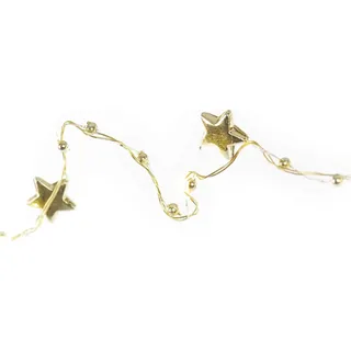 EMOS LED Weihnachtslichterkette gold – Sternchen, 1,9 m 2x AA, Innen, warmweiss, Timer, DCGW09 - Gold