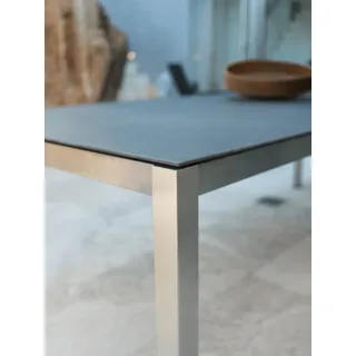 Tisch Classic Edelstahl - 140 x 80 cm 436 - HPL volcano anthracite