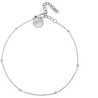 SINGULARU - Dots Fußkettchen. Edelstahl mit silberfarbener Beschichtung. Schmuck für Damen.