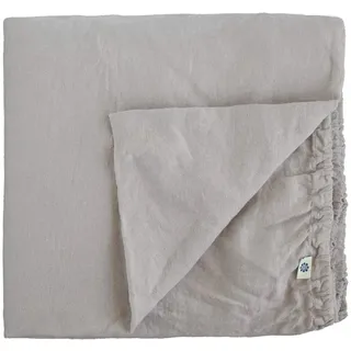 Linen & Cotton Weicher Griff Spannbettlaken Spannbetttuch Bettlaken mit Gummizug Alicia - 100% Leinen Gewaschen, Grau (180 x 200 cm) Laken Leintuch Betttuch Bettwäsche Bett Doppelbett Boxspringbett