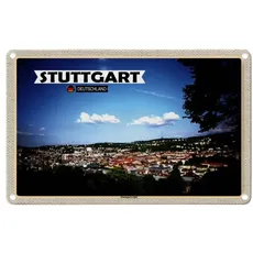 Blechschild 18x12 cm Ausblick auf Stuttgart Süd
