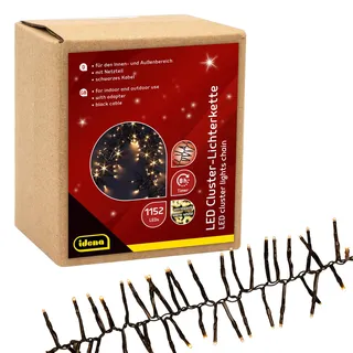 IDENA LED Cluster Lichterkette Warmweiß, 28m 1152er Außen
