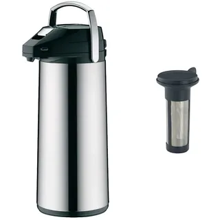 alfi Thermoskanne, Getränkespender groß, alfiDur Glaseinsatz, 3L & Teesieb Edelstahl für Teekanne, Aroma compact Teesieb für Thermoskanne oder Tasse, Teefilter 0097.000.000, 9 x 9 x 14,5 cm