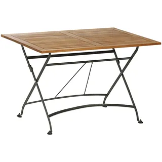 Dehner Klapptisch Tegernsee, ca. 120 x 80 x 74 cm, aus FSC® - zertifiziertem Akazienholz / Stahl, natur / schwarz