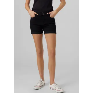 Vero Moda Jeansshorts »VMLUNA MR FOLD SHORTS MIX GA NOOS« mit Umschlagsaum, schwarz