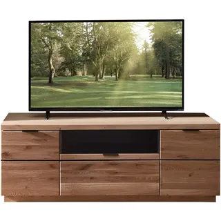 Wohn-Concept Donna TV-Board Lowboard 166x60 cm Schwarz/Wildeiche Massivholz