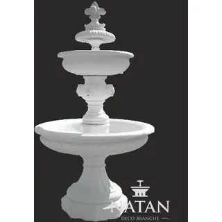 Zierbrunnen Springbrunnen Skulptur Brunnen Dekoration Garten Fontaine NEPTUN - Weiß