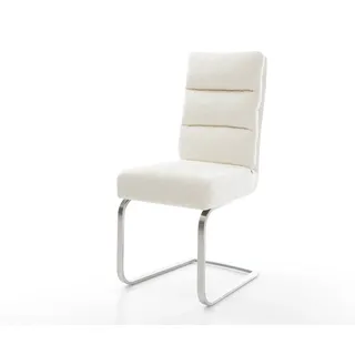 Freischwinger Pela-Flex Bouclé Soft Beige Freischwinger flach Edelstahl Taschenfederkern