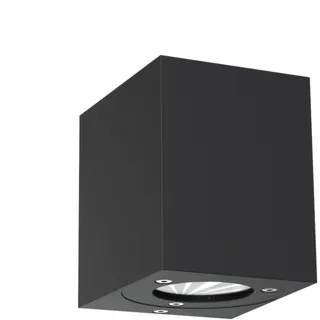design for the people by Nordlux LED Wandleuchte CANTO KUBI Außenleuchte, 2x5W COB LED, 3000K, 700lm, IP44, schwarz EEK: A+