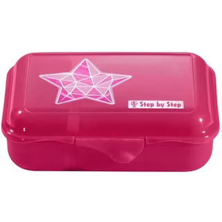 Step by Step Lunchbox „Star Stella“, rosa, mit Trennwand und Klickverschluss, spülmaschinenfest, BPA-frei, für Schule und Kindergarten, für Mädchen, 0,9 Liter