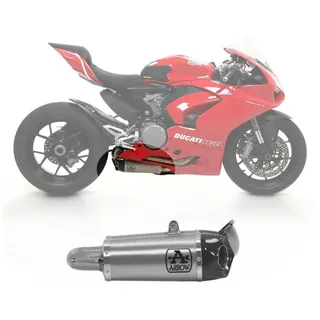ARROW Titanium Work With Carbon End Cap Panigale V2 955 ́20 Homologierter Schalldämpfer - Silver - Homologated