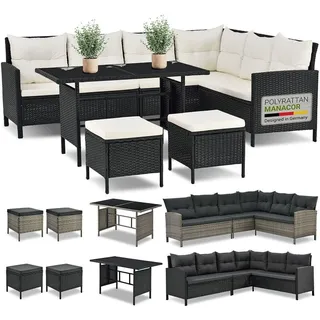 Juskys Manacor Loungeset schwarz/beige