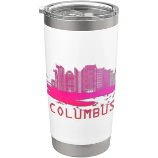 Modernes Columbus Cityscape Souvenir – Columbus Skyline Doppelwandiger Edelstahl-Thermobecher