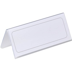 Durable Tischnamensschild 61/122 x 150 mm, transparent mit weißer Papiereinlage, 25 Stück, 805019
