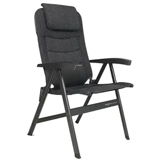 Westfield Outdoors Noblesse Ergofit Klappstuhl, 7-Fach verstellbar, gepolstert, Polyester, dunkelgrau meliert, 68x63x120 cm, 5,5 kg, DuraLite Gestell