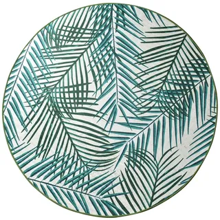 Runder Badteppich mit grünen Blättern