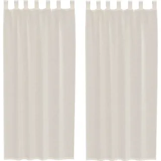 vidaXL Voile Vorhänge mit Lasche 2 Stk. Creme