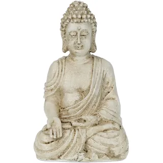 Relaxdays Buddha Figur sitzend 17,5 cm Creme