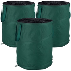 Bild von Laubsack selbstaufstellend, 3er-Set, Gartenabfallsack Pop-Up, 160 L, Gartensack selbststehend, ∅: 55 cm, grün