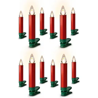 Krinner Baumkerzen LED rot 12 St spritzwassergeschützt