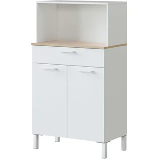 Habitdesign Küchenbeistellschrank Kira 72 x 126 x 40 cm Weiß