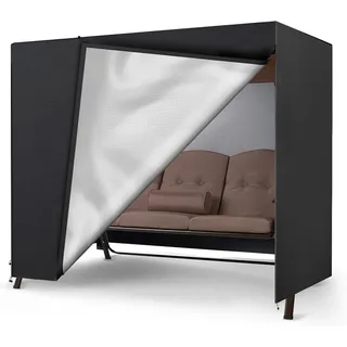 Hollywoodschaukel Abdeckung, 600D Oxfordabdeckung Hollywoodschaukel Winterfest, Schwerlast ReißFest SchutzhüLle GartenmöBel Abdeckung Gartenbank (215×125×170cm)