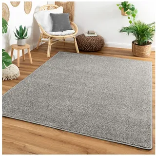 Steffensmeier Kurzflor Teppich Cambridge, Wohnzimmer, Schlafzimmer, in Grau, Größe: 200x200 cm
