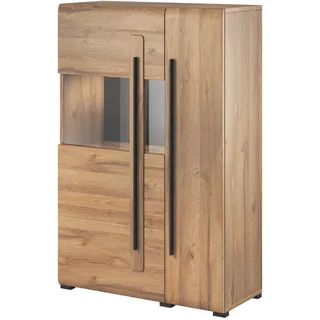 Masseno Highboard Tullia 90/136/39 cm mit 2 Türen Eichefarben , Holzwerkstoff , 90x136x39 cm , Kleinmöbel, Kommoden, Highboards