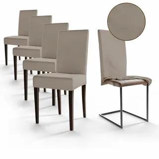 Staboos Stuhlhussen 4er Set – Elastische Stuhlbezüge für Schwingstühle & Esszimmer – Stretch Stuhlhusse aus Öko-Tex zertifiziertem Stoff – Passender Chair Cover für Feste & Zuhause (Taupe)