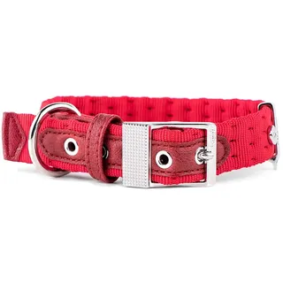 My Family Collare per Cane Regolabile in Nylon di Alta Qualità Made in Italy, Finiture Metalliche in Bronzo Bianco, Confortevole e Resistente, Fatto a Mano, Collezione Milano