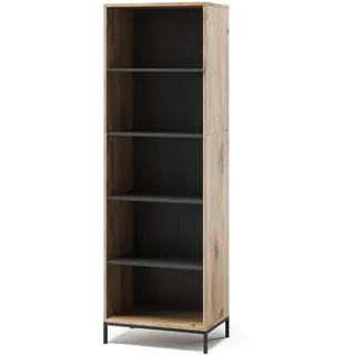 Vicco Bücherregal Eliza Viking Oak 60 x 180 cm mit 5 Fächern , Eichefarben , Holzwerkstoff , 60x180x40 cm , Wohnzimmer, Regale, Bücherregale