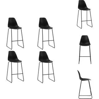 vidaXL Barhocker 4 Stk. Schwarz Kunststoff - Barhocker - Schwarz