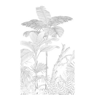 A.S. Création livingwalls Palmenblatt-Fototapete – Schwarz – Wandbild XXL 2,80 x 1,59 m